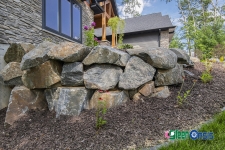 front of house boulder retaining wall