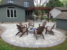 Fire pit paver patio with pergola 