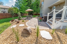 patio space with rock and edging