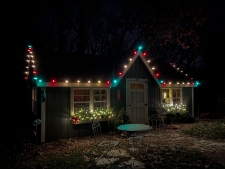 decorative lighting on small shed